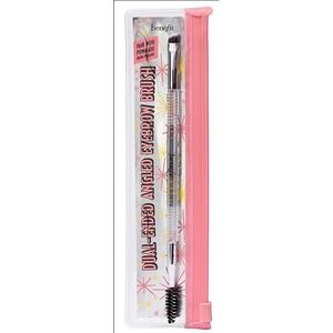 Benefit Cosmetics Dual Ended Angled Eyebrow Brush with Spoolie‎ New in Pouch